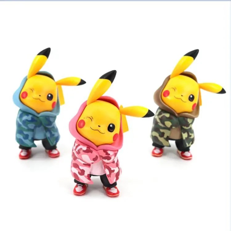 Pokemon Hot Anime Figure  Star Pikachu Kawaii Fashion Clothes Trend Model Toys Doll Inside The Car Ornaments Children' Toy