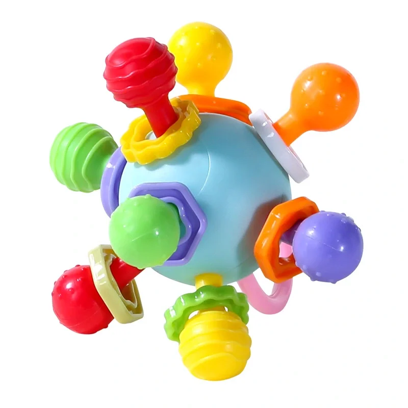 Manhattan – boule à main éducative pour bébé de 0 à 1 an, anneau de dentition à croquer, bâton molaire, jouets pour bébé de 3 à 6 mois