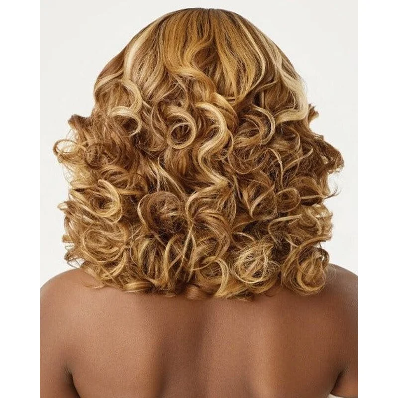 Perruque courte bouclée blond-brun 100% cheveux naturels, perruque frontale en dentelle sans colle, douce et bouclée