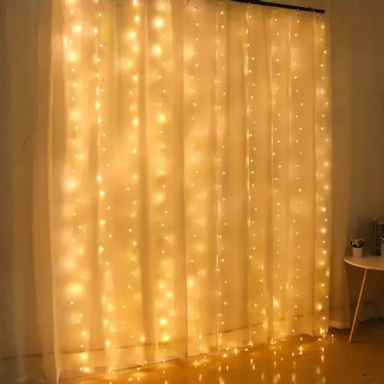 

8 Lighting Modes USB Curtain String Lights Inlcuding Remote Contro Weddingl Christmas Garland Holiday Party Bedroom Decorations