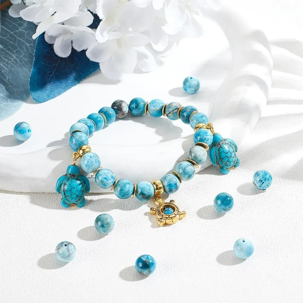 48 ~ 50 قطعة الأباتيت الخرز 8 مللي متر المحيط الأزرق الأباتيت الخرز الأحجار الكريمة الخرز حجر الجولة فضفاض الخرز لسوار