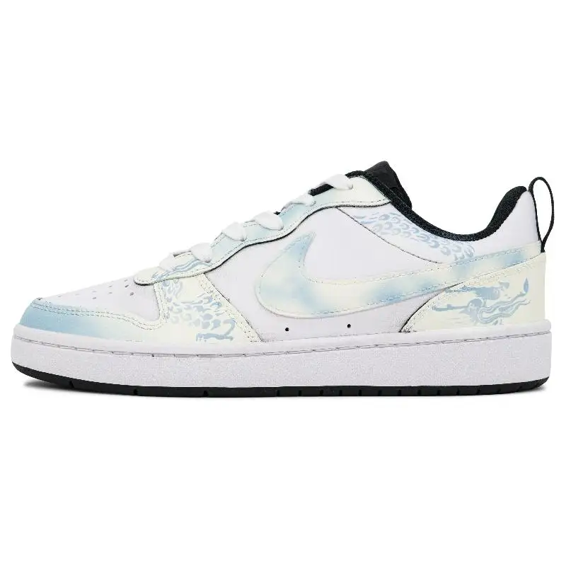 【Customize】Nike Court Borough Skateboarding Shoes Women's Low-top Cyan Sneakers shoes BQ5448-110