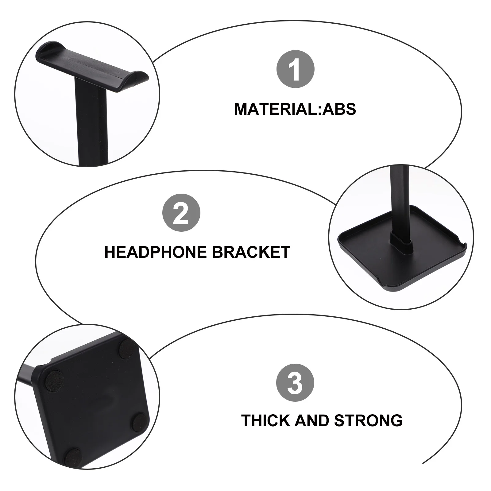 

Thick Desktop Headphone Stand Holder For Gaming Stable Tabletop Support Display Rack Detachable Easy Storage Headset Stand For