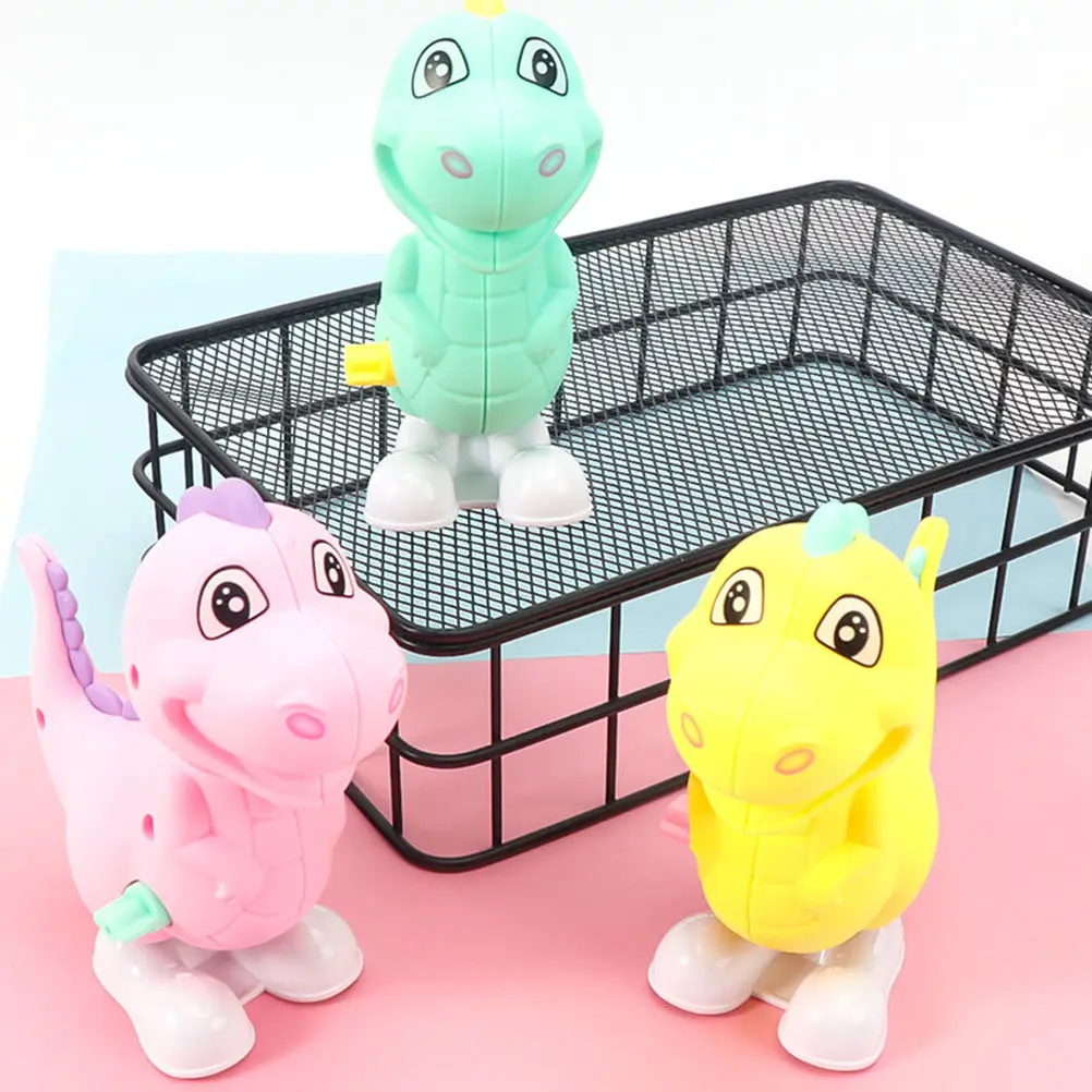 

4Pcs Dinosaur Clockwork Wind Up Playthings Cartoon Colorful Design Kids Fun Plaything Gift Dinosaur Clockwork Toys