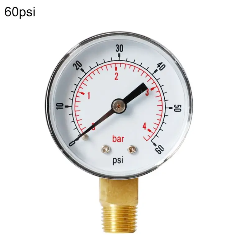 Y50 Radial Pressure Gauge 1/4BSPT 52mm Used on Air Gas Water Non-corrosive Media Stable Performance Durable