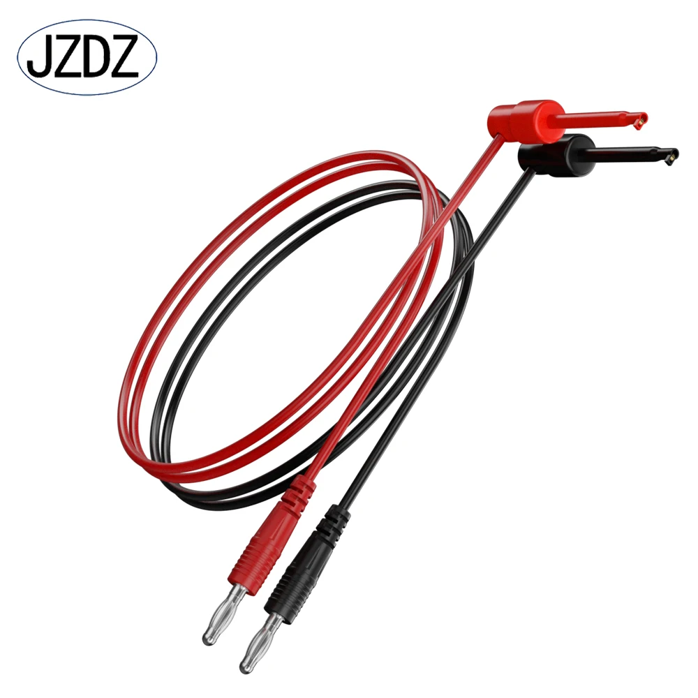 JZDZ-Multímetro Test Lead, Banana Plug to Test Hook Clips, Cabo Fio, Vermelho, Preto, Cabo de Teste Elétrico, 4mm, 100cm, 70057B, 2Pcs