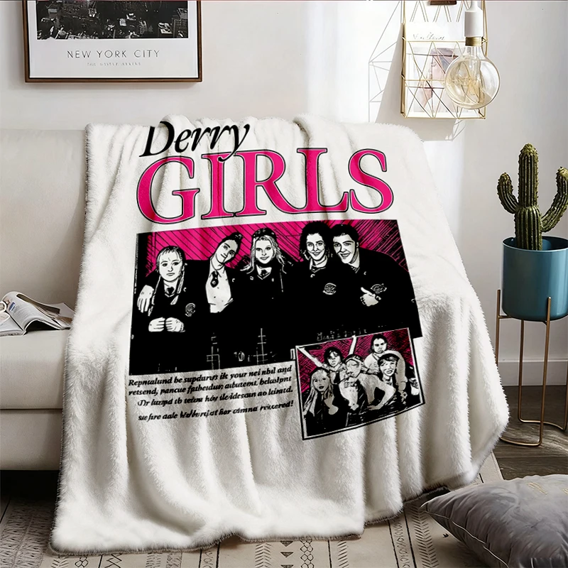 Derry 90s Cult Comedy Flannel Throw, Northern Ireland Fan Cozy Blanket