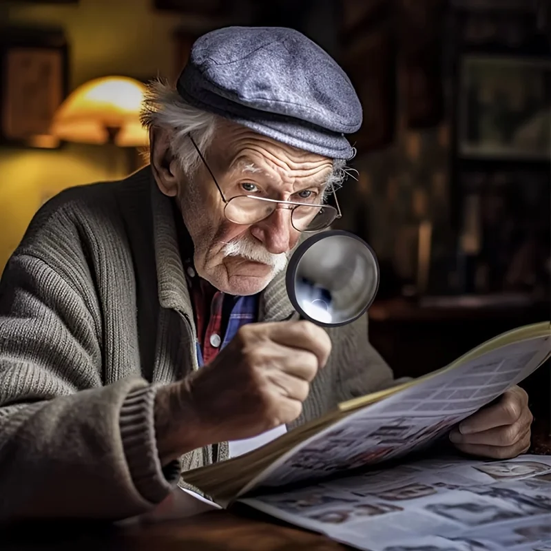 

10X Handheld Magnifying Glass, Shatterproof Reading Magnifier for Seniors Ideal for Reading Small Prints, Low Vision & Seniors