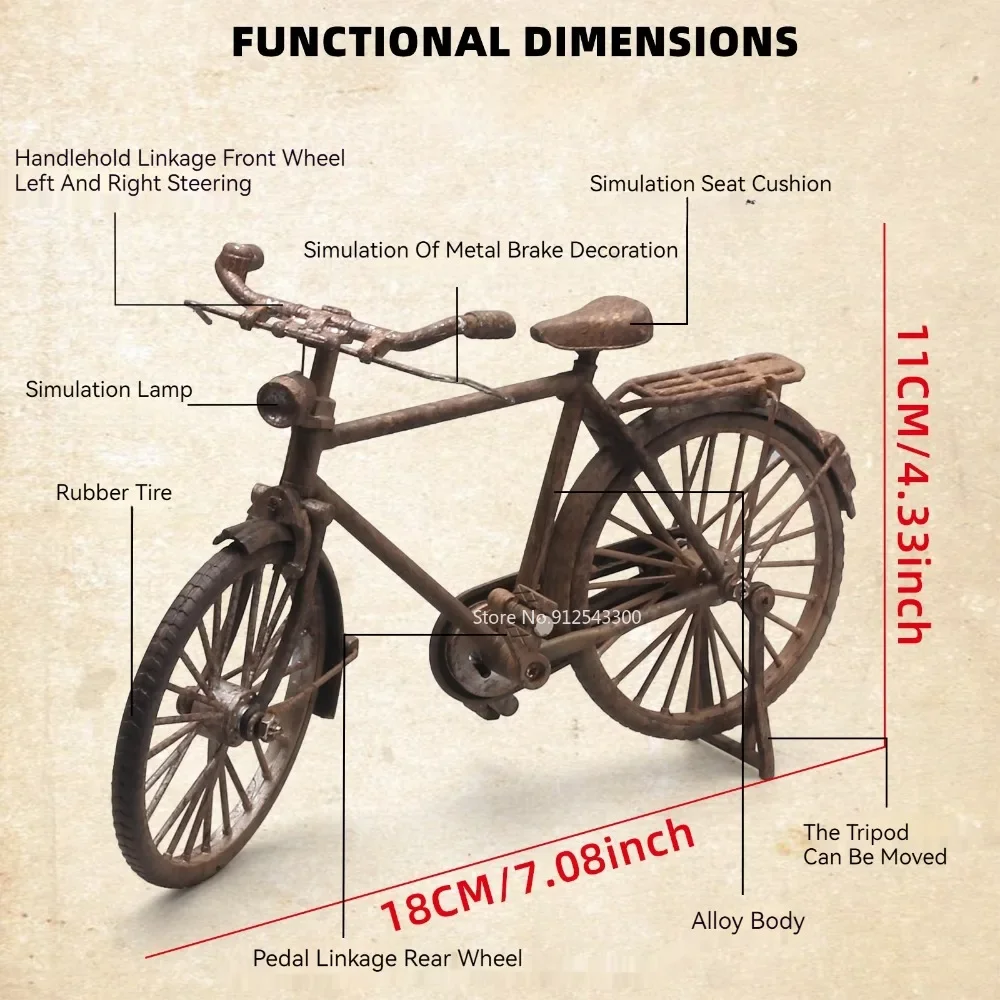 1:10 Mini Retro Model roweru Zabawka Staromodne modele rowerów kierowniczych Kolekcja symulacyjna Prezenty Nostalgiczne zabawki dla dziecka