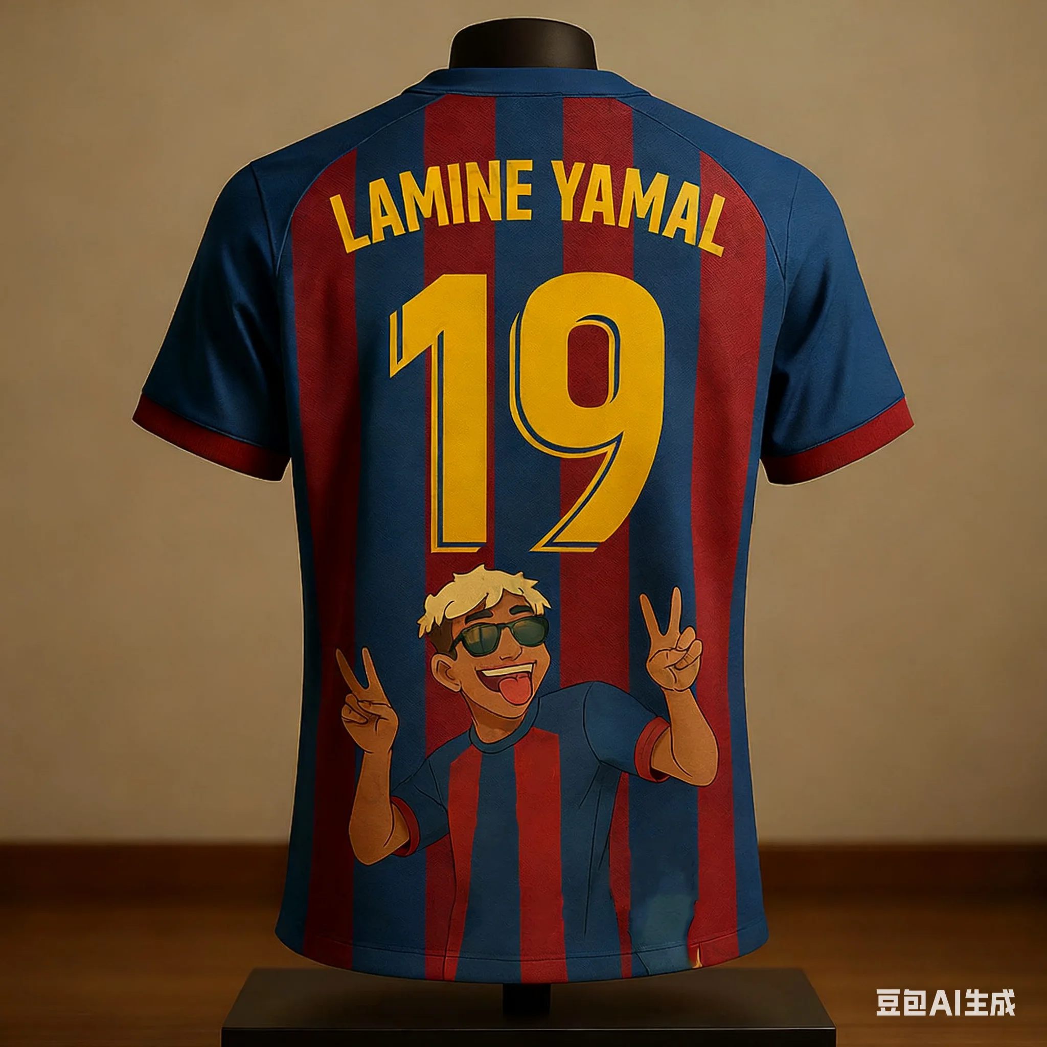 

2025 New Lamine Yamal #19 Cartoon Football Jersey 3d Printed Shirt Fanwear Limited Edition Streetwear Style
