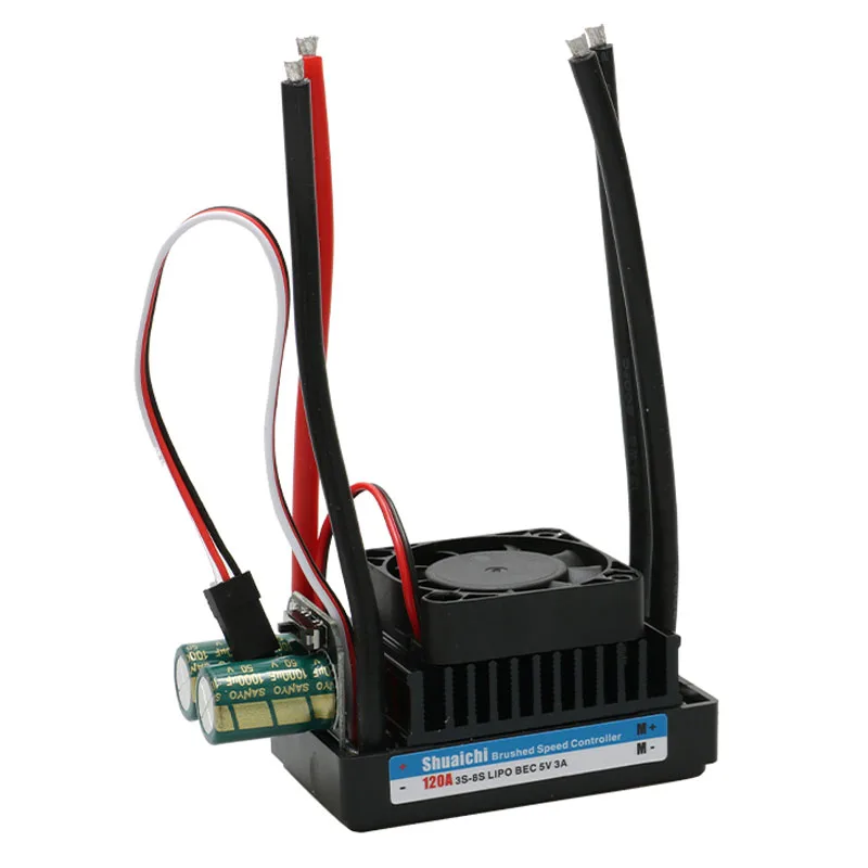 1PCS 12V/24V/35V 3S-8S Two-way Brushed ESC Bidirectional Electronic Speed Controller 12AWG Wires for Crawler RC Cars Accessories