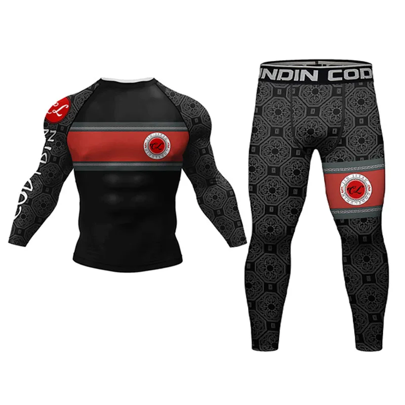 Nowa koszulka męska Mma Jiu Jitsu Kimono z Rashguard + zestawy spodni spodenki Muay thai Bjj Rashguard dla mężczyzn koszulki bokserskie Boxeo