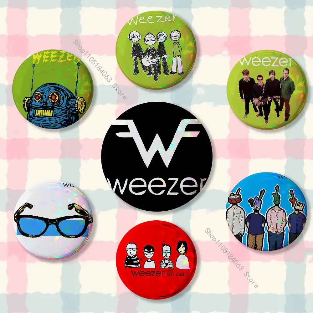 

Rock Band W-Weezer Badges Button Round Creative Pin Brooch Badge Bag Decor Fans Collect Friends Gifts