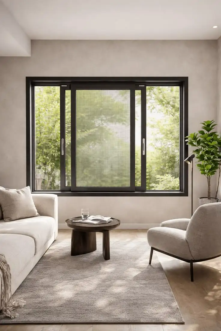 Noise Reduction Aluminum Frame Large Sliding Windows Waterproof Sliding Windows Windproof Heat-resistant Provide High Safety