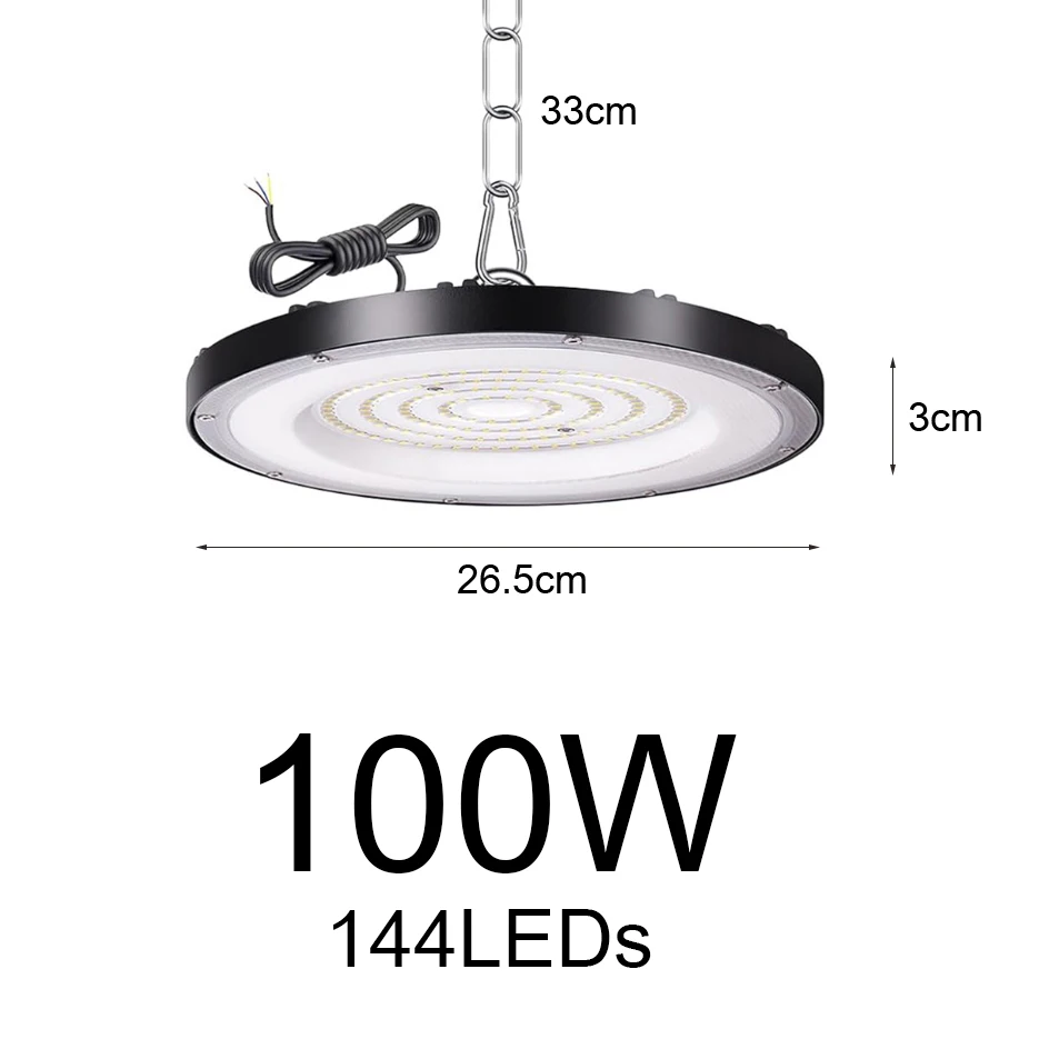 Tayire 100 W 200 W 300 W UFO-Lampe LED-Hochregalleuchten 220 V Kommerzieller Industriemarkt Lagerlicht Werkstatt Garagenlampen 6000 K 4