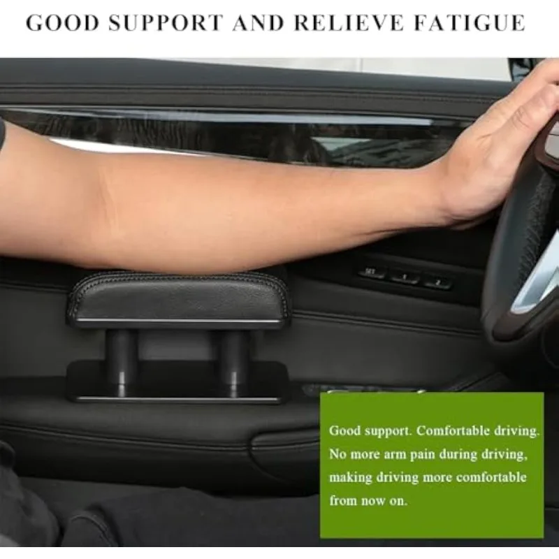 Car Armrest Pad Adjustable Height PULeather Auto Armrest Cushion Universal Relieve Driver Arm Fatigue Car Accessories Universal
