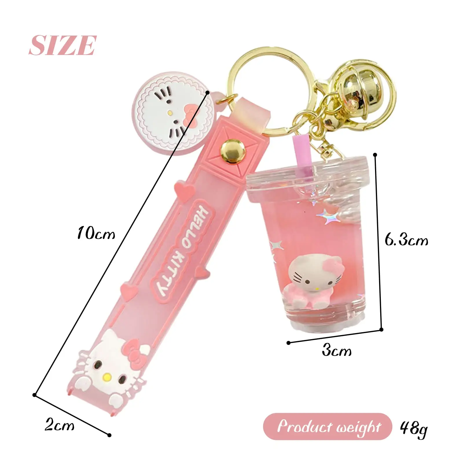 Sanrio Cartoon Keychain Hello Kitty Key Chain Car Acrylic Accessories Backpack Component Purse Jewel Girl Purse Decoration Gift