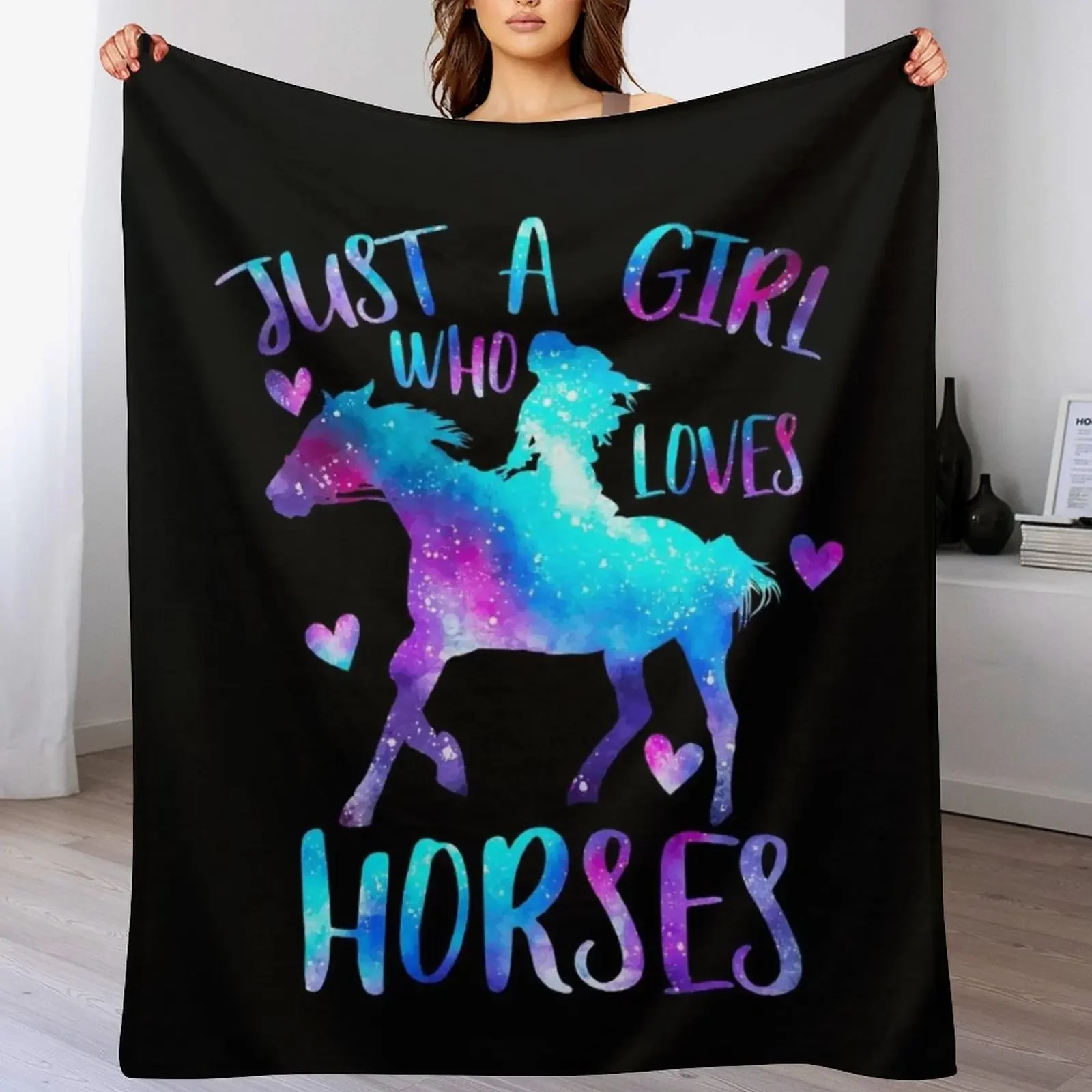 

Just a girl who loves Horses Throw Blanket Soft Big Sofa Throw bed plaid Baby Blankets