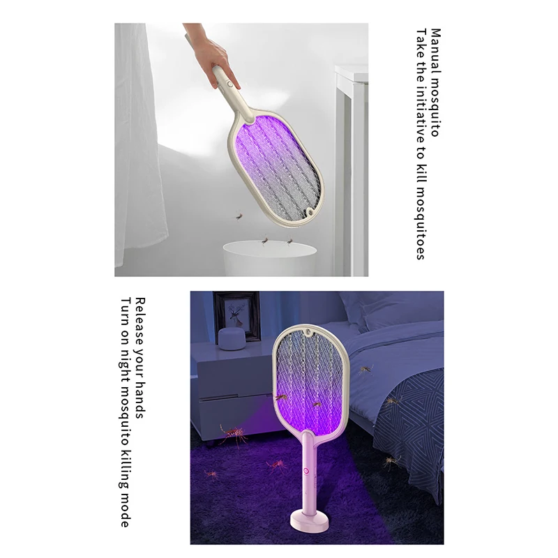 Efficient Electric Shock Mosquito Swatter Mosquito Killer Lamp Intelligent Household USB Recharg eable Bug Zapper Mosquito Trap