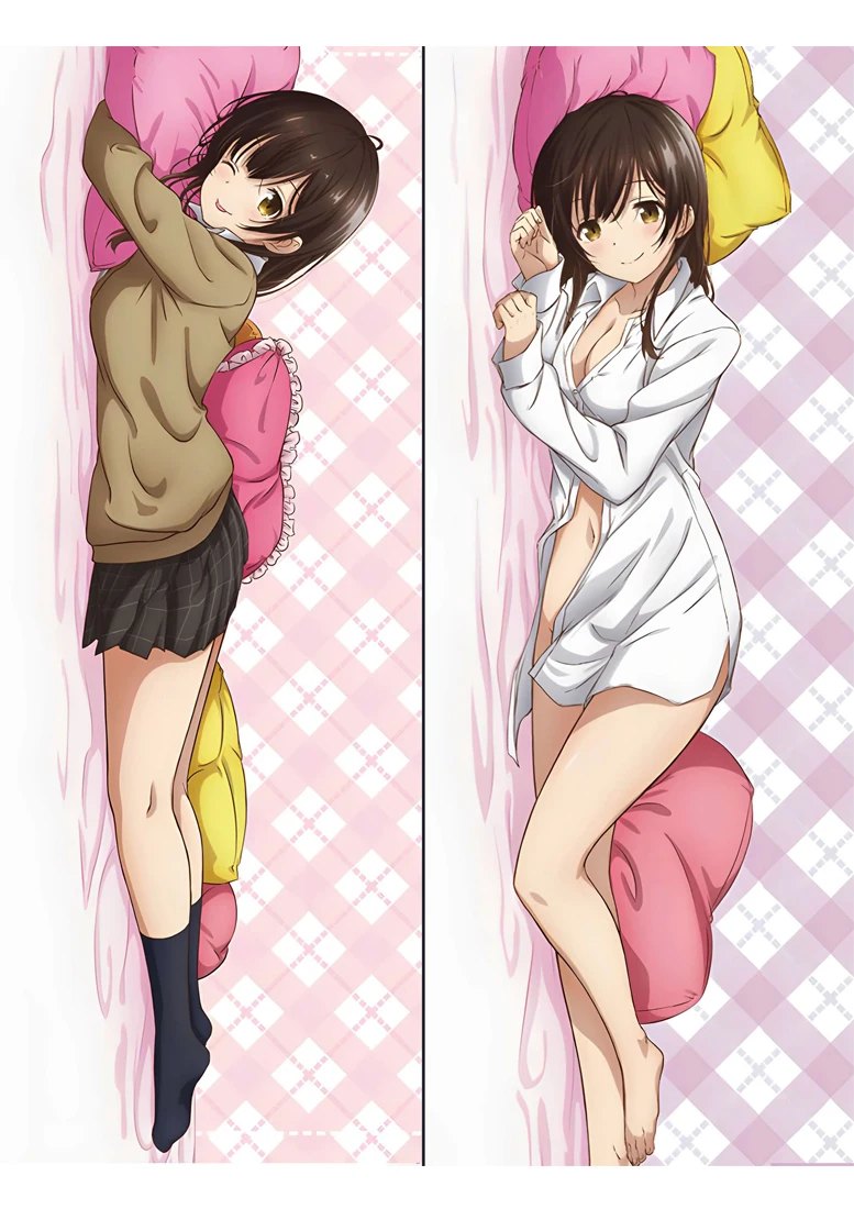 Higehiro Hige o Soru. Soshite Joshi Kosei o Hiro Ogiwara Sayu Dakimakura Waifu 2-Side Print Body Pillow Case Otaku Gift