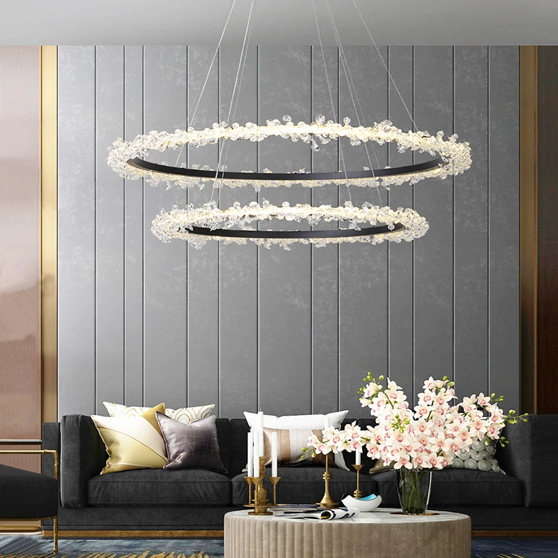 Nordic bedroom living room LED modern chandelier hotel lamp restaurant crystal chandelier indoor lighting wholesale