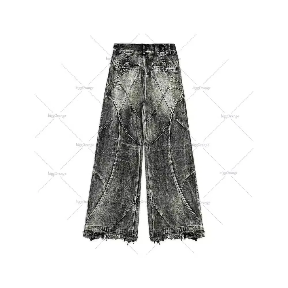 Amerikaanse Y 2K Vintage Wash Distressed Jeans Gothic Street Trend Straight Jeans