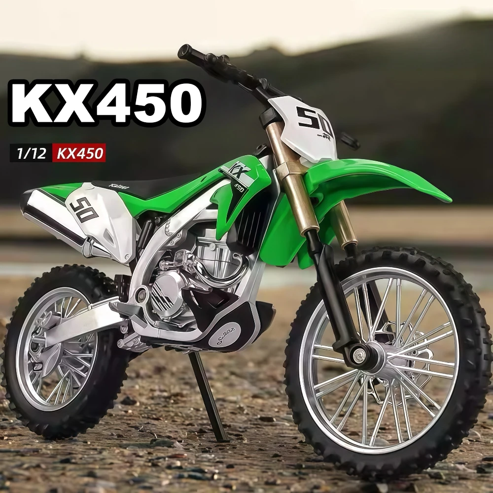 

1:12 Kawasaki KX450 Honda Little Monkey, мотоцикл из сплава, литая под давлением модель игрушки, автомобиль, амортизация, переднее колесо, рулевое управление, подарки для детей