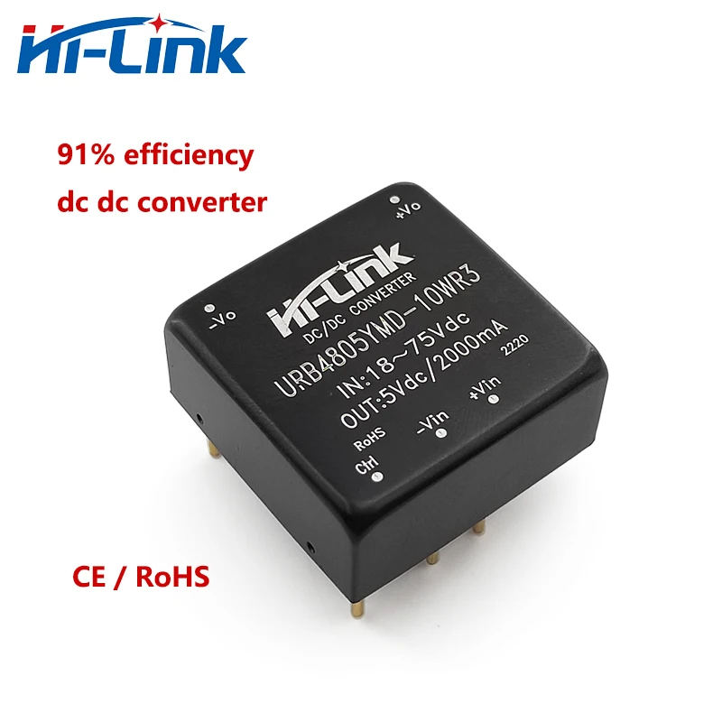 Hi-Link Mini 50pcs/lot URB4805YMD-10WR3 10W 48V to 5V 2A DC DC Converter Step Down Power Supply Intelligent Module Smart Home