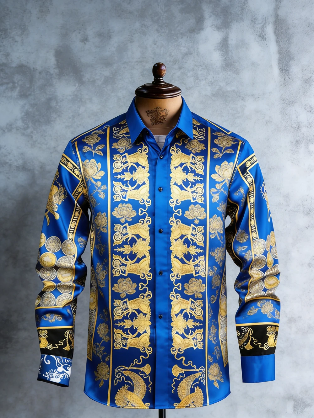 2026 New Men's Light Luxury Pattern Long Sleeve Shirt Red Festive 3D Printed Shirt for Men Hawaiian Wedding Outdoor Top for Men