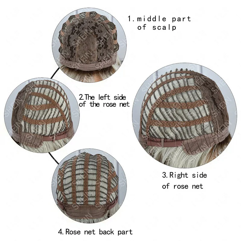 Short Straight Hair with Bangs Brown Gradient silverBoBoDaily RoutineCosplayWig for Women