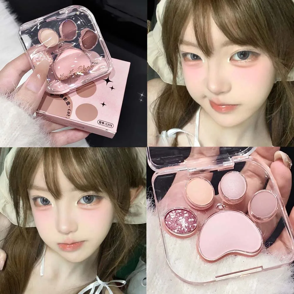 Cat-pad Glitter Eyeshadow Shimmer Matte Lying Silkworm Korean Cheek Blush Composite Makeup 5 Colors Eye Shadow Palette Pigment