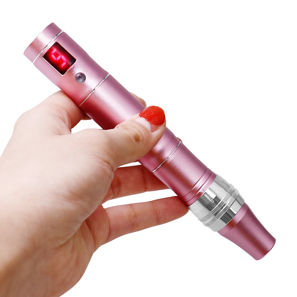 Professioneller kabelloser elektrischer Derma Pen, 5-stufig einstellbares Schönheitsgerät, ausgestattet mit 2 Ersatz-Mikronadel-Kartuschen. – Detail 18