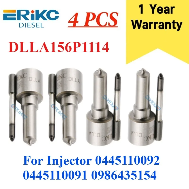 

ERIKC 0 433 171 719 Комплект топливных форсунок Common Rail DLLA156P1114 для инжектора CRI 0445110092 0445110091 0986435154