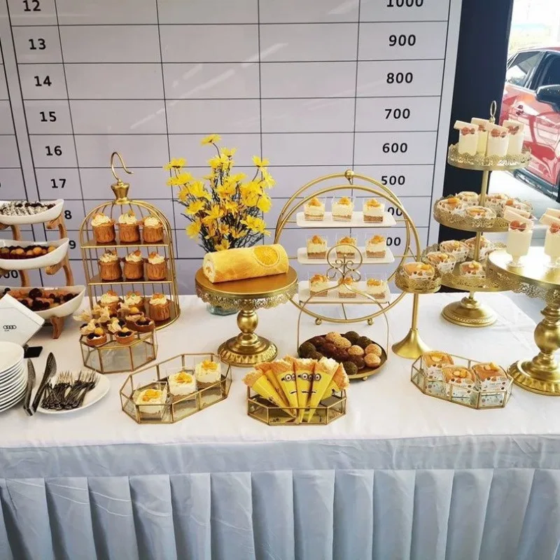Dessert Table Ornament Display Rack Set Pastry Tray Cold Meal Tea Break Table Cake Rack Afternoon Tea Snack Rack