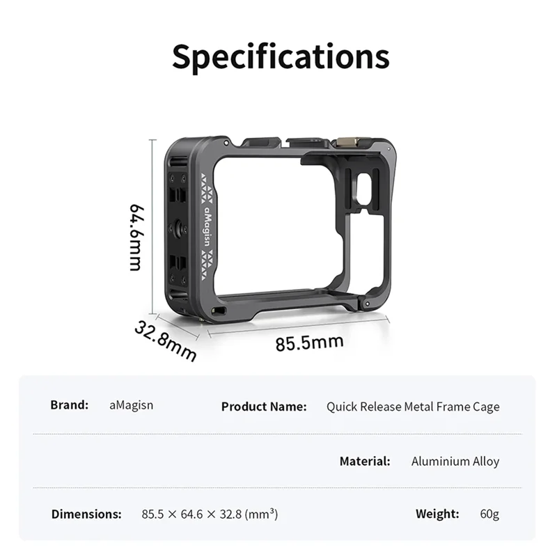 جديد-AMAGISN هيكل قفصي الشكل للكاميرا ل Insta360 Ace Pro الإفراج السريع إطار الحدود الواقية ل Insta360 Ace قطع غيار الكاميرا