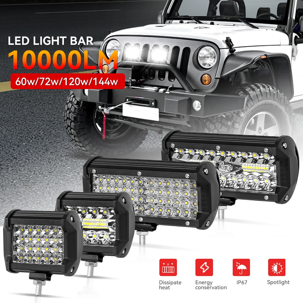 Car LED Light Bar/Work Light Offroad Spot Flood Combo LED Bar For Truck Car SUV 4x4 Boat ATV Barra LED 12V 24V Headlights