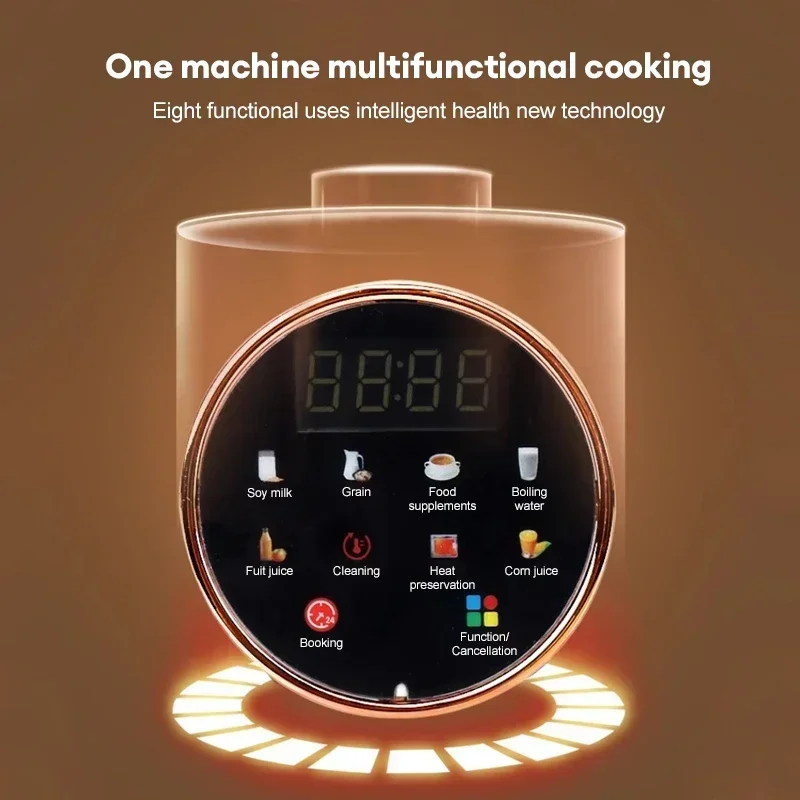 Máquina eléctrica de leche de soja, mezcladora de 1500ML, licuadora de alimentos inteligente automática, exprimidor de frutas, rompe paredes, fabricante de pasta de arroz