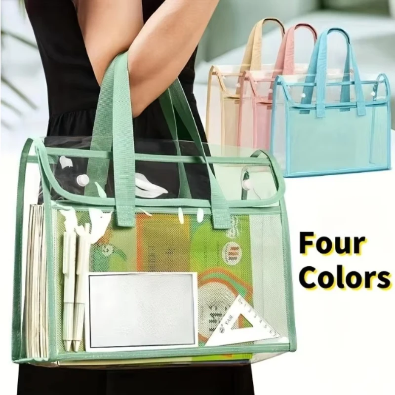 

Вместительная водонепроницаемая сумка для учебных принадлежностей, прозрачная сумка для экзаменационных работ для начальной школы, из ПВХ материала