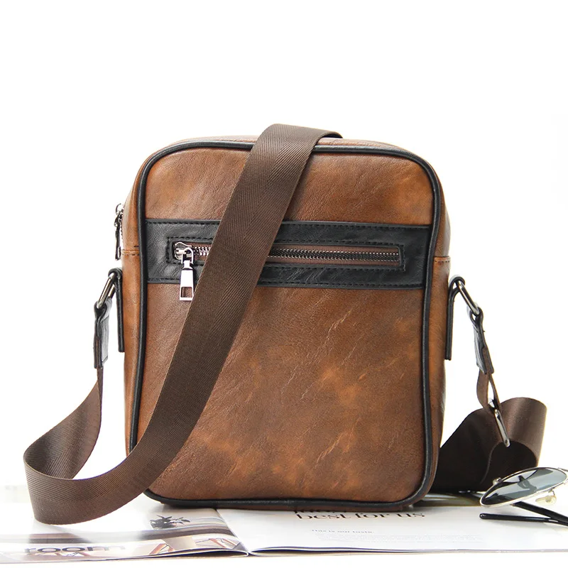 

Retro New Men's Single-shoulder Bag Fashion Young Messenger Crossbody Bag Ipad Small Square Bag