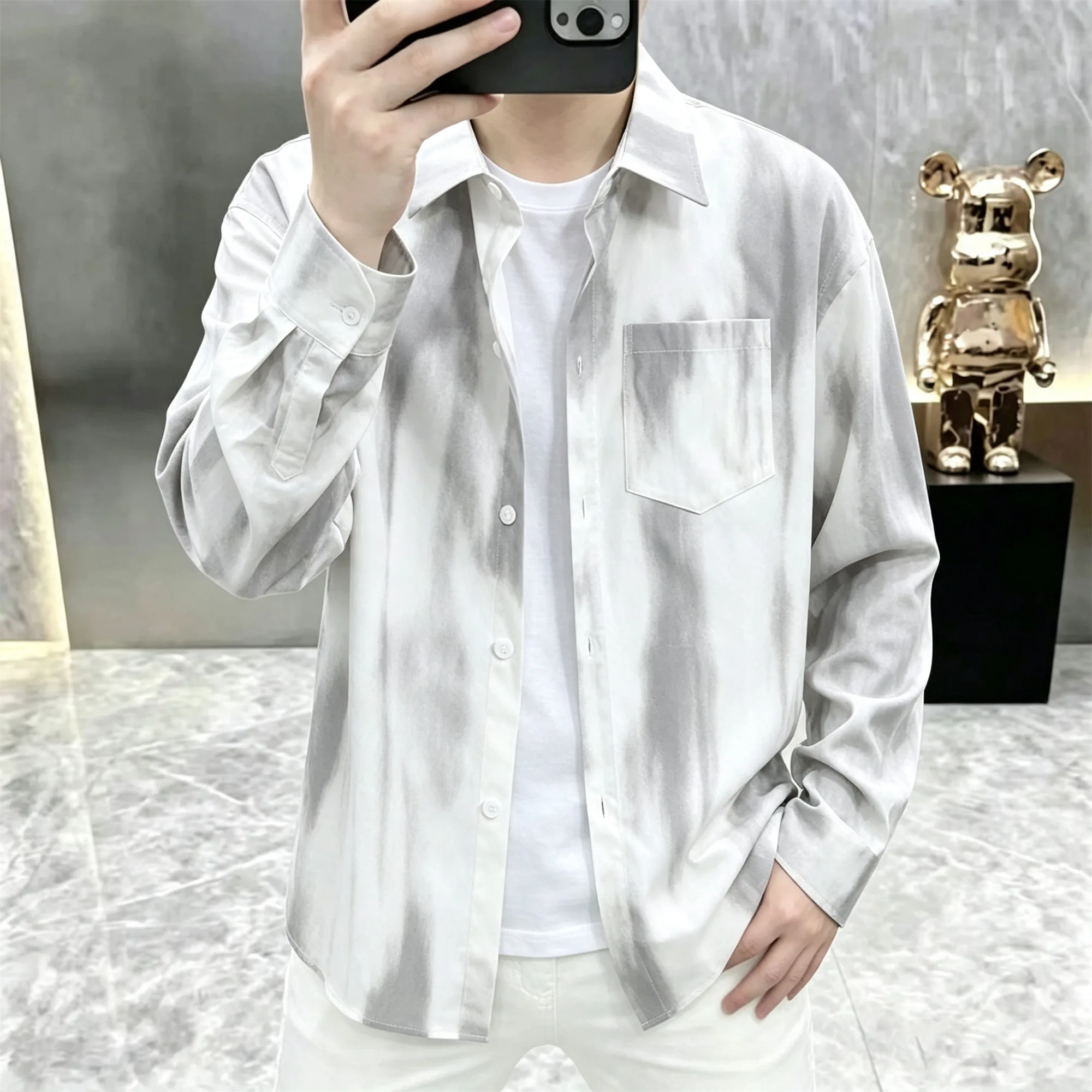 2026 Autumn/Winter Men's Sun Protection Shirt Gradient Shirt Seasonal Base Layer Jacket Lightweight Coat