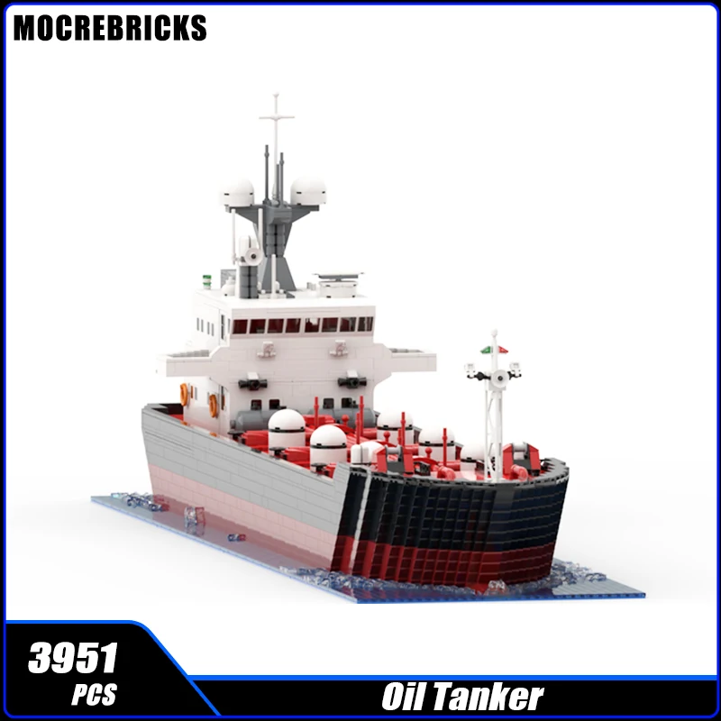 Creative MOC Series Large Vessels Oil Tanker Port Cargo Ship Building Block Assembly Model Technology Bricks Toys Children Gifts