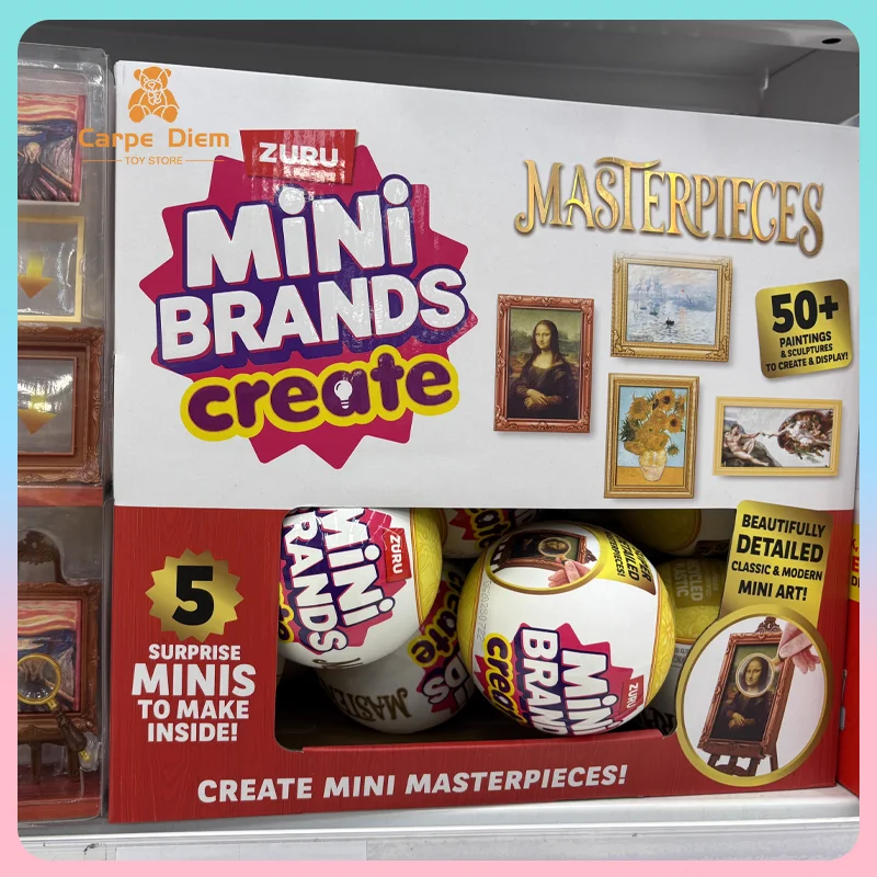 Mini marcas originales de Zuru crear: obras maestras serie 5 Minis sorpresa bolas ciegas Mini escena en miniatura adorno de pintura famosa