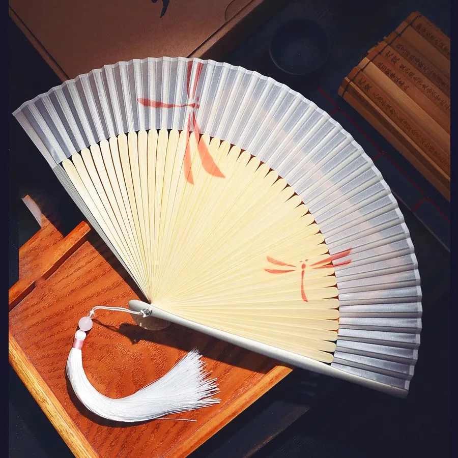 Elegant Chinese Bamboo Folding Fan 6 Inch Plain Blank Fan for Women Hanfu Qipao Vintage Handheld Fan Summer Cooling Oriental Fan