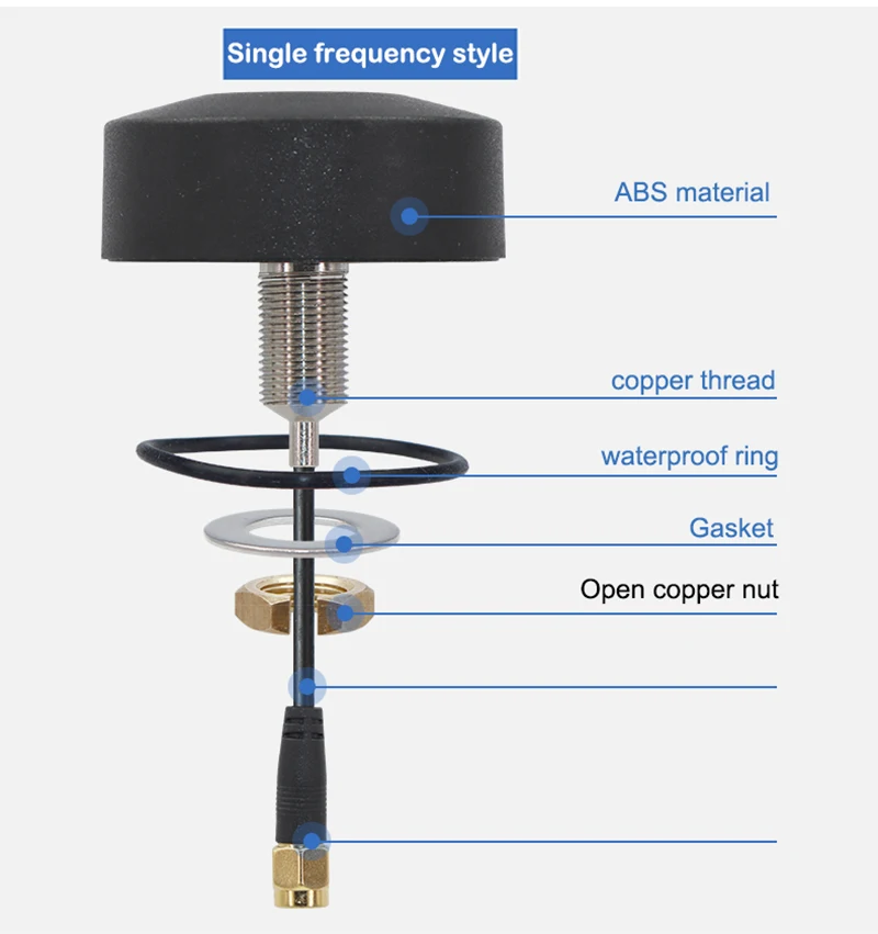 4G Outdoor Waterproof Antenna Amplifier GPS Navigation Antenna 30dbi Cabinet Positioning Signal Booster IPEX1 SMA Male RG174