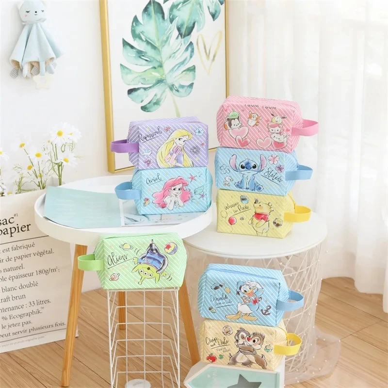 Disney Stitch Chrildren's Bag Cute Women's Makeup Bag Sanitary Napkin Cosmetic Key Headphone Medicine Sundries Storage Bag Gift