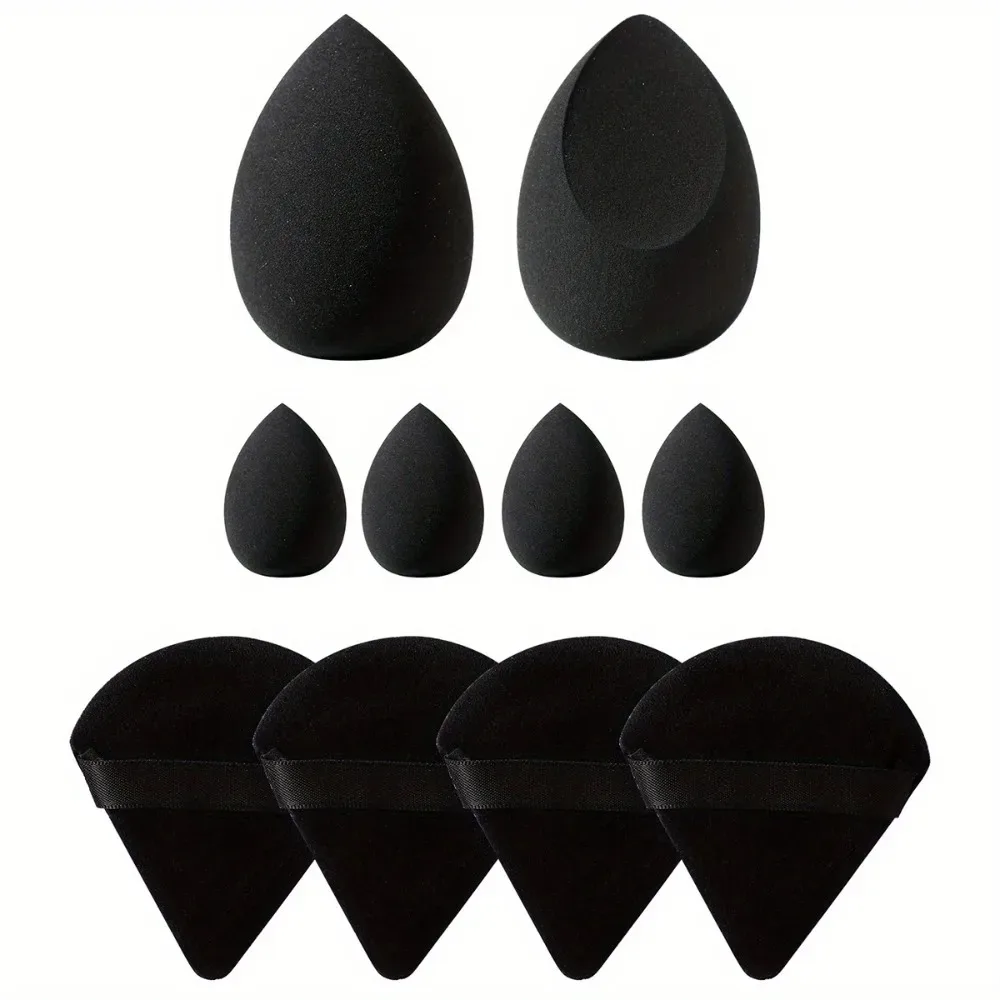 10pcs Non-Latex Makeup Sponge Set Wet Dry Use Soft Egg Puff Blender for Cream Powder Suitable for All Skin Types Beauty Tools