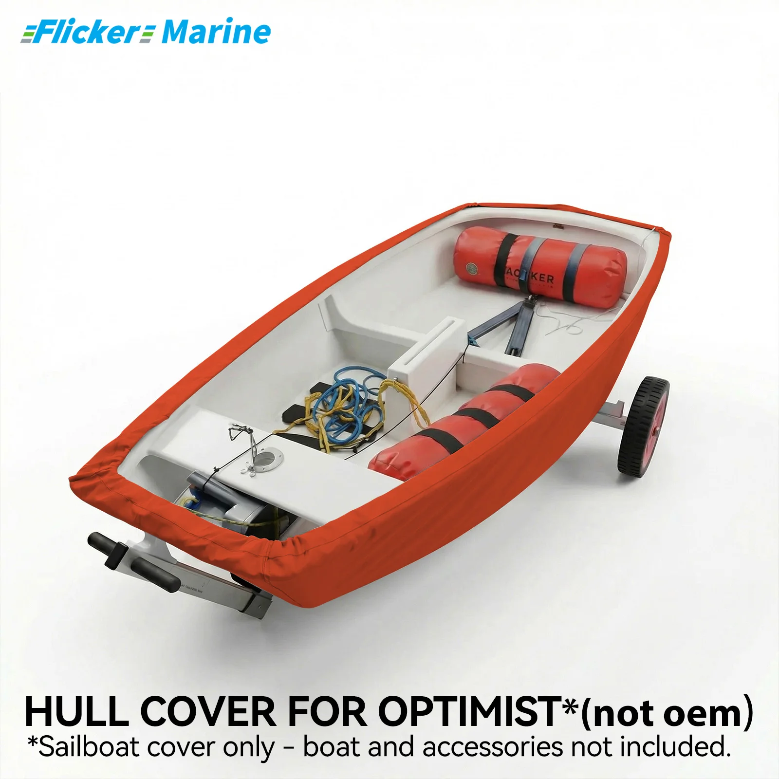 Sailboat Hull Cover Compatible with Optimist Class, Heavy Duty UV Resistant Bottom Cover, Tear-Resistant Polyester Fabric, Secur
