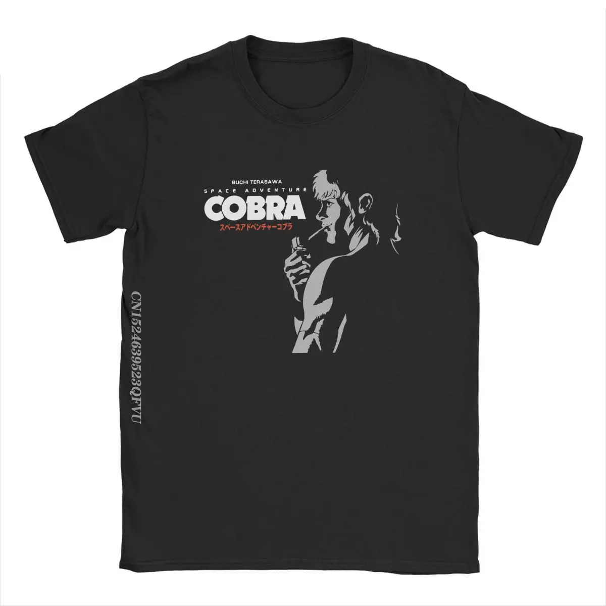 Camiseta de Cobra de aventura espacial para hombre, camisa divertida de algodón Premium, cuello redondo, camisetas Retro de Anime, ropa Harajuku única