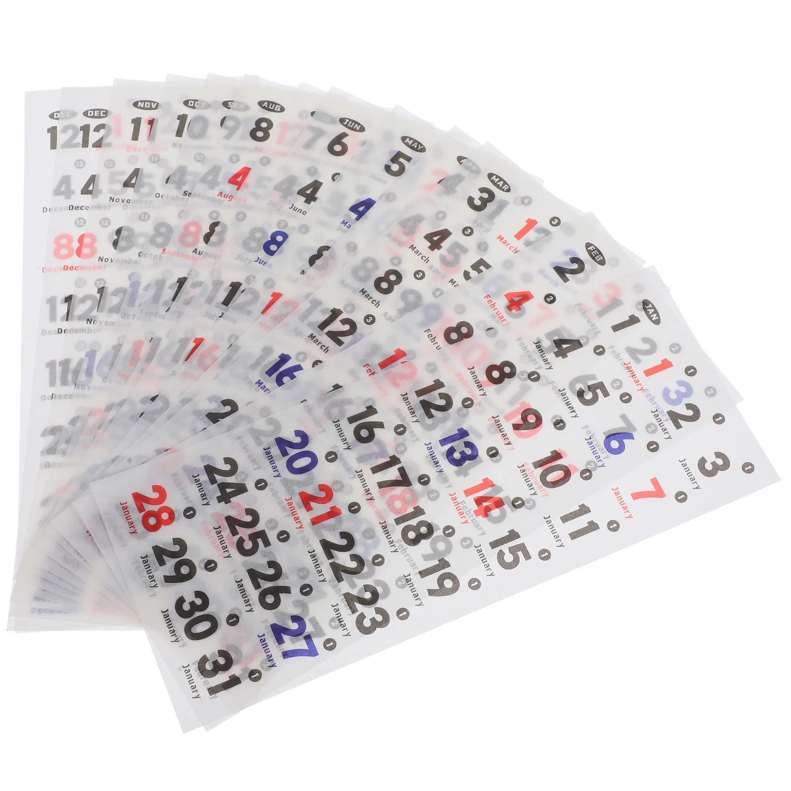 

1Set Planner Date Stickers Colored Daily Calendar Number Stickers Tear Off Date Labels for Journals Notebooks Organizer