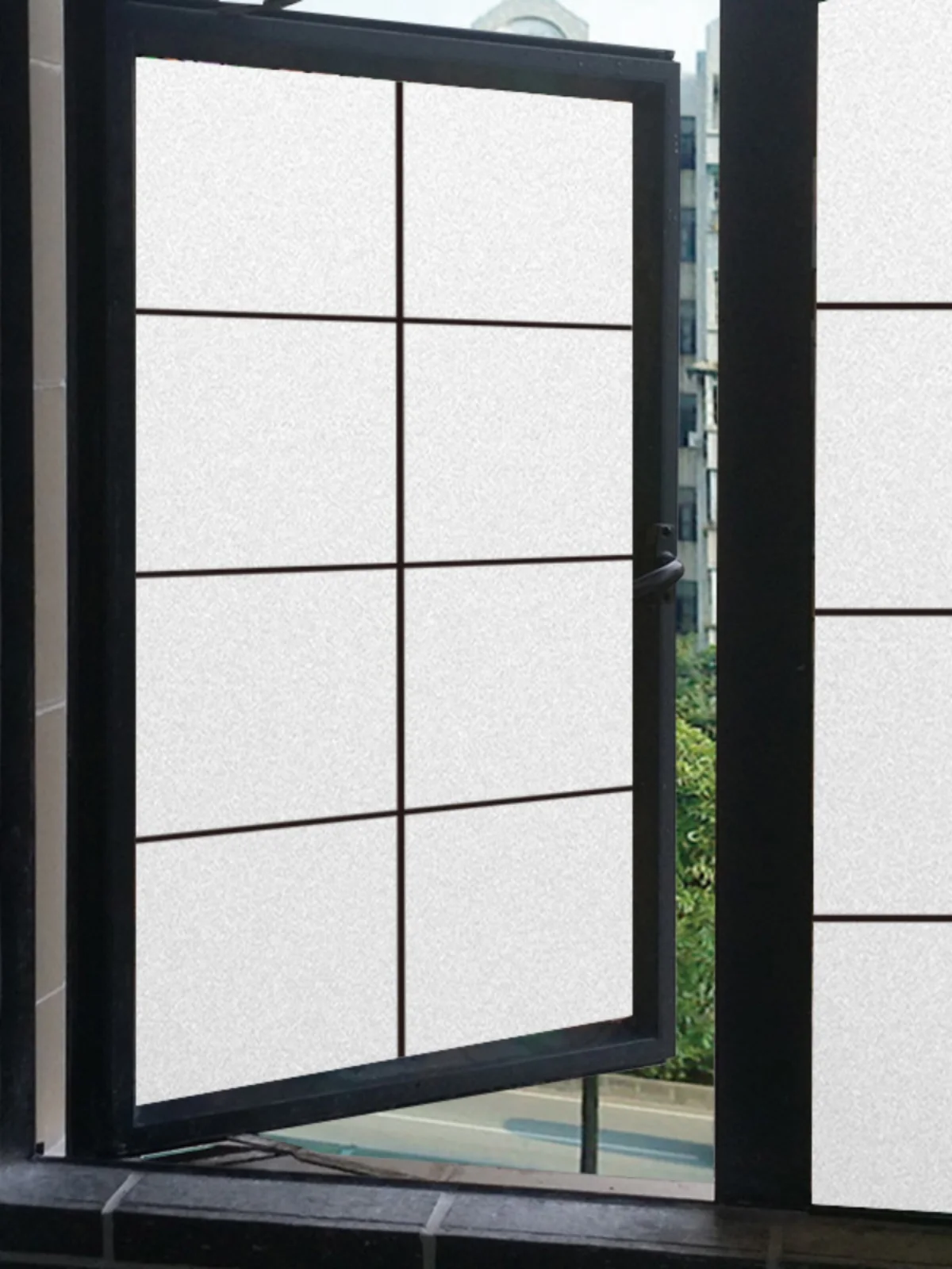 Simple Electrostatic Frosted Window Film Geometric Lines Window Tint Window Film Stained Glass Decorative Static Cling Stained